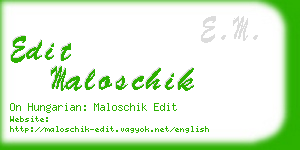 edit maloschik business card